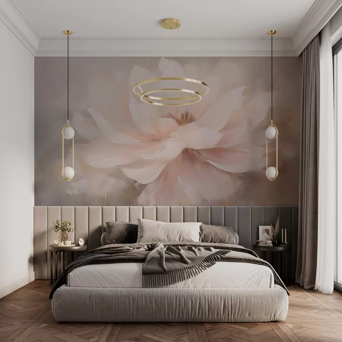 fototapet Floare delicată pe perete grunge w03130