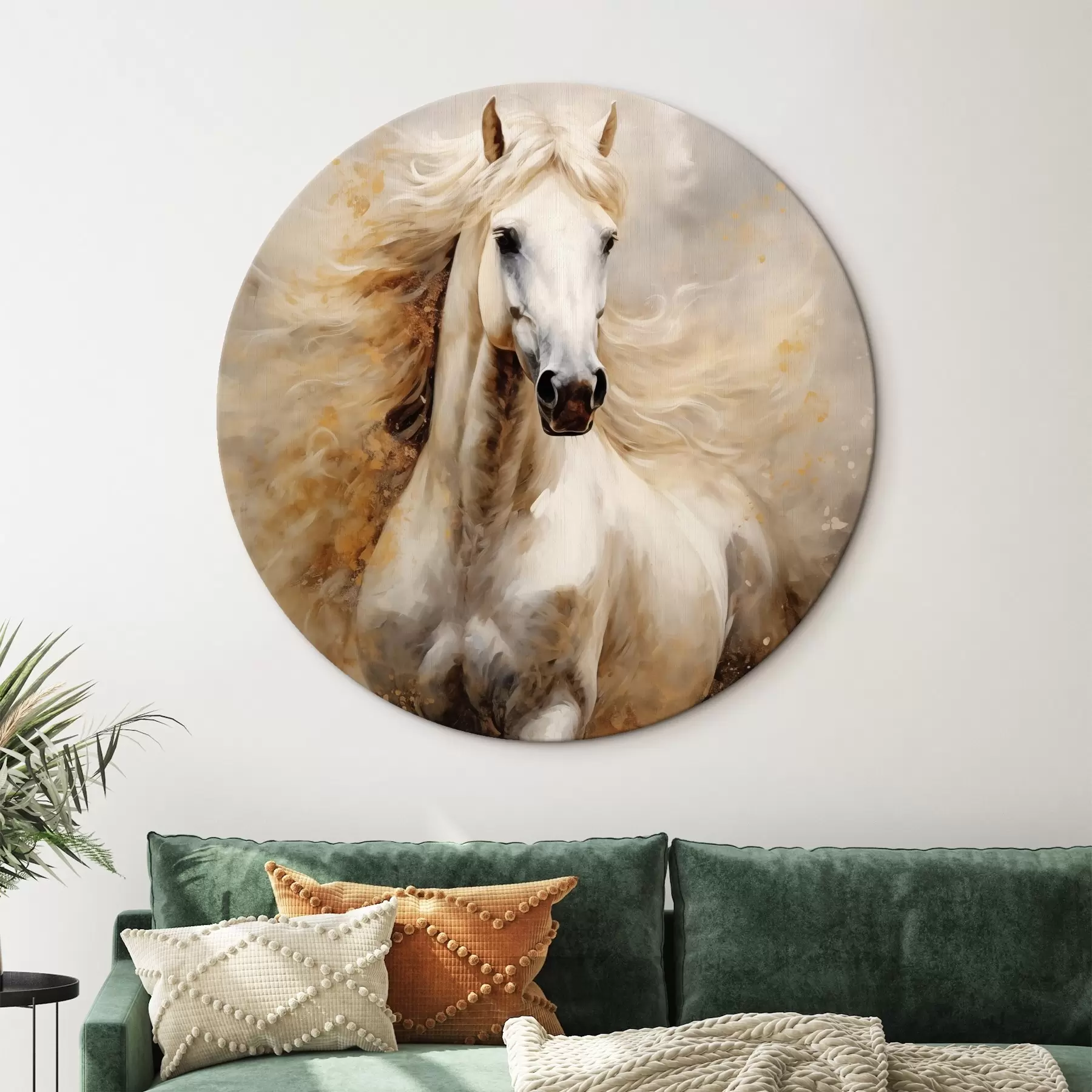 Tablouri Portret pitoresc al unui cal alb în mișcare r42932