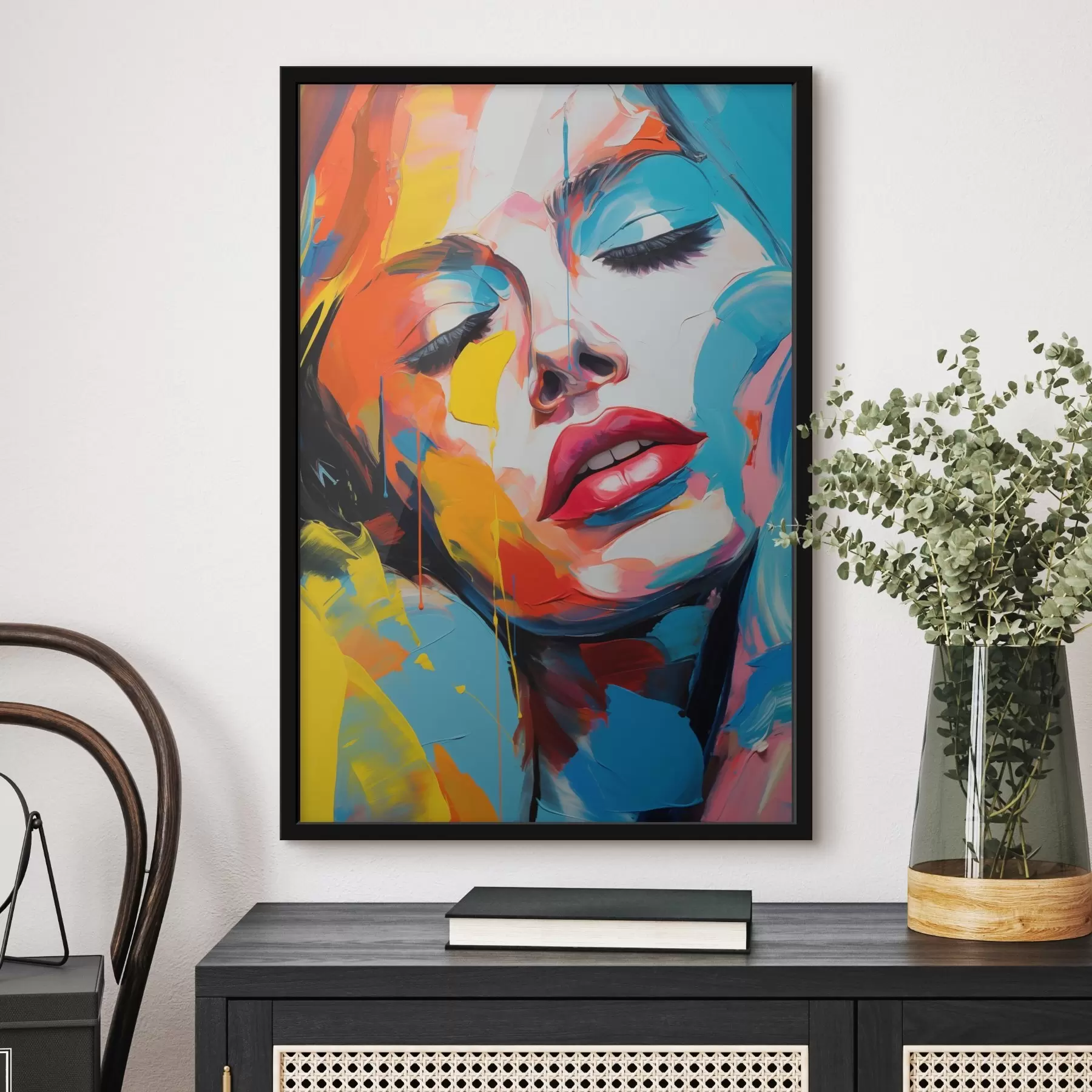 fototapet Portret abstract al unei femei în culori expresive f42935