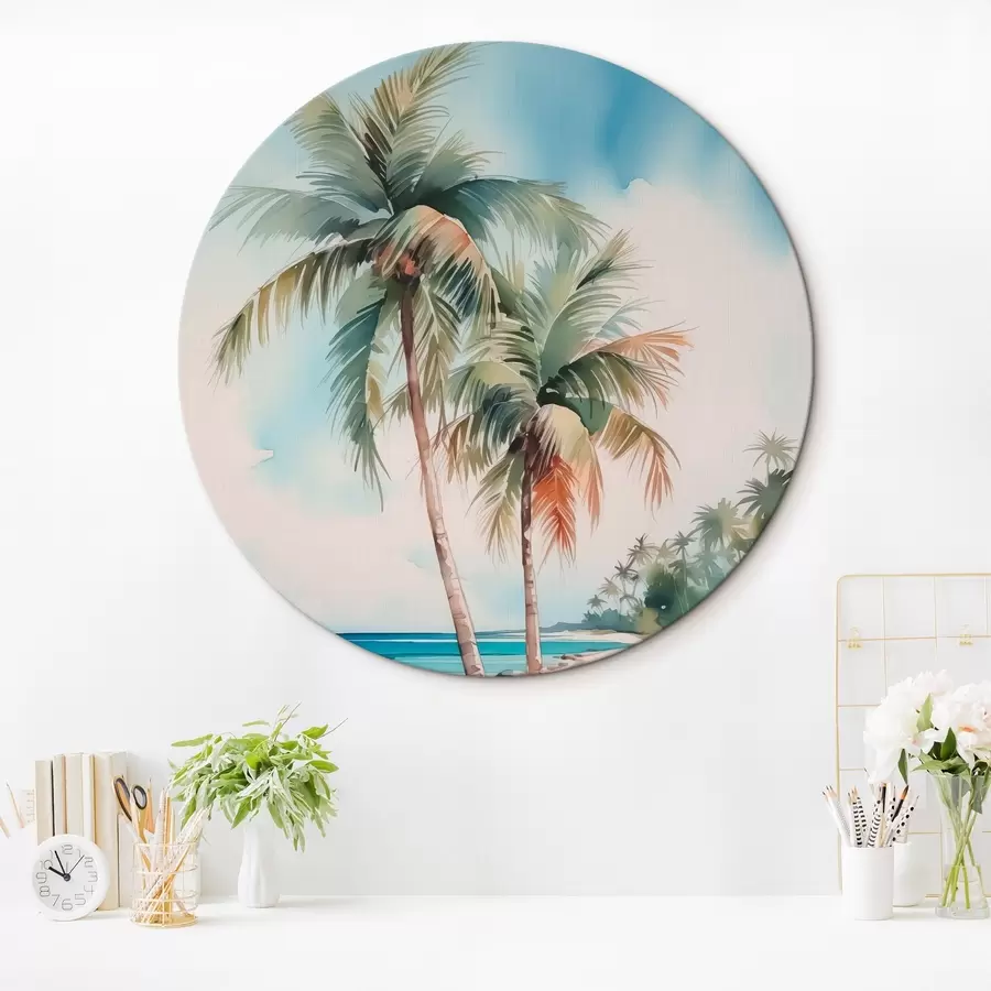 Tablouri Palmieri de mare imitație de acuarelă r42958