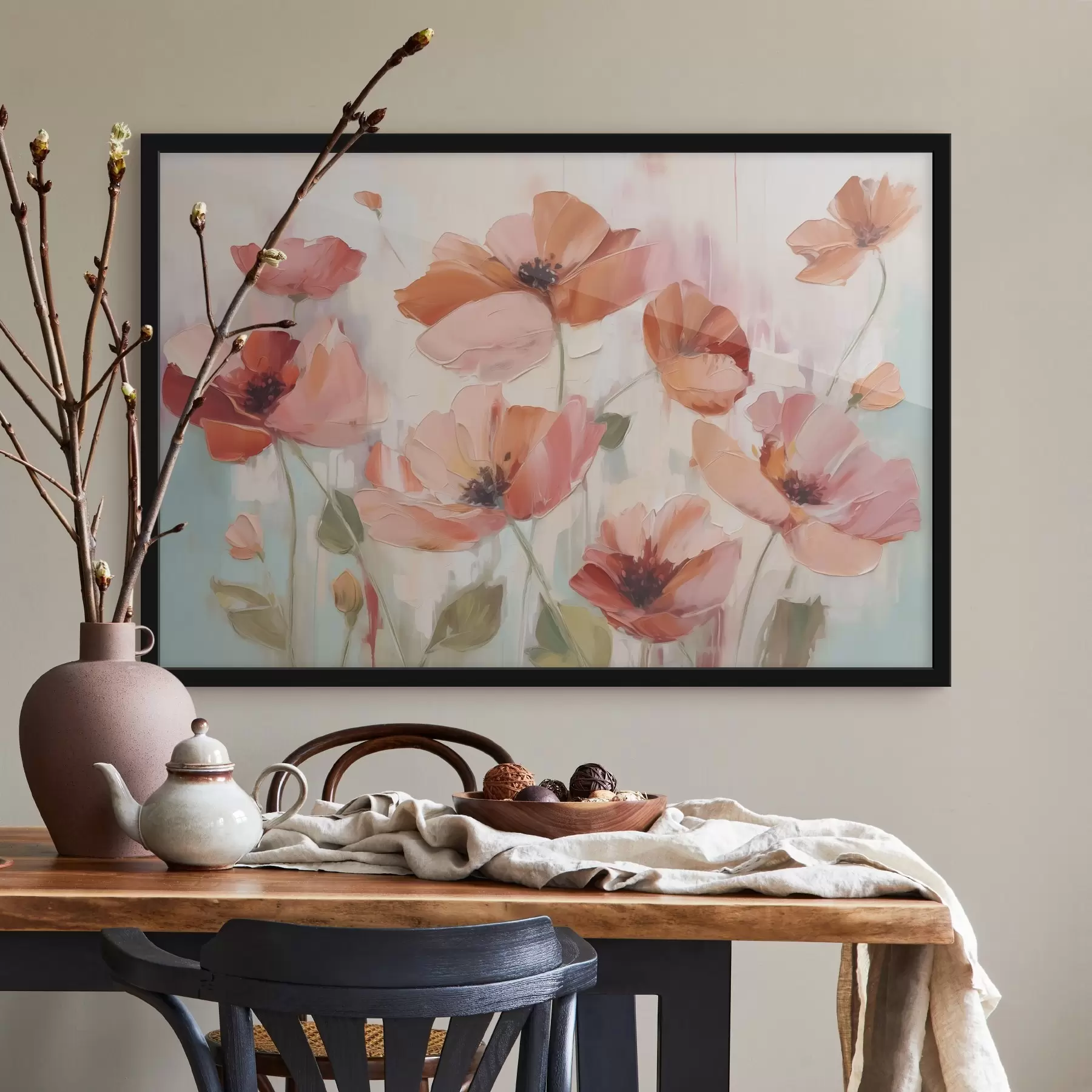 fototapet Pictura abstractă de imitație poppies f42956