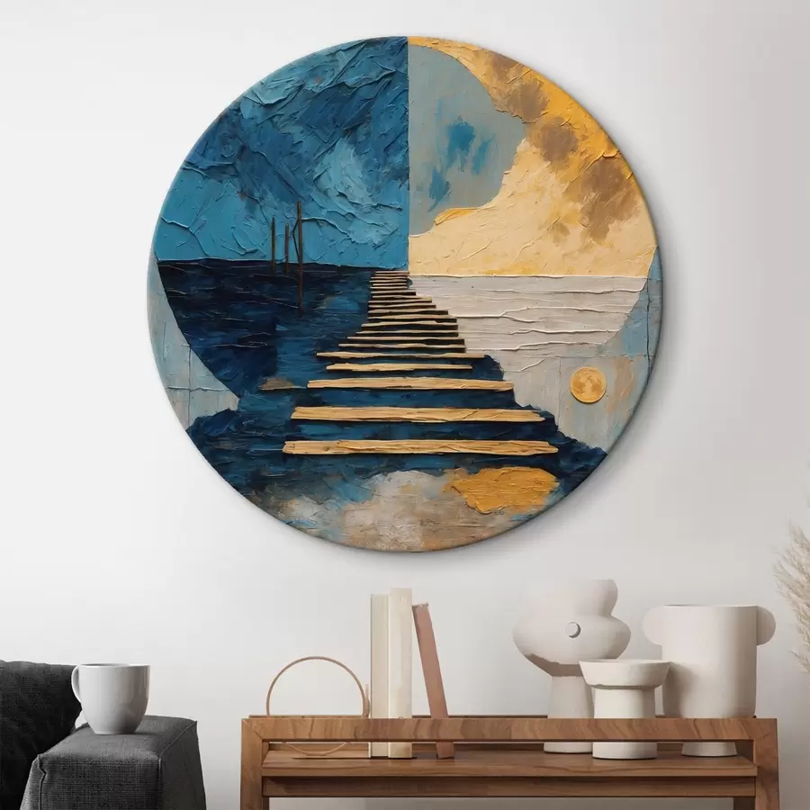 Tablouri Calea către două faze ale lunii în stilul picturii în ulei r42776