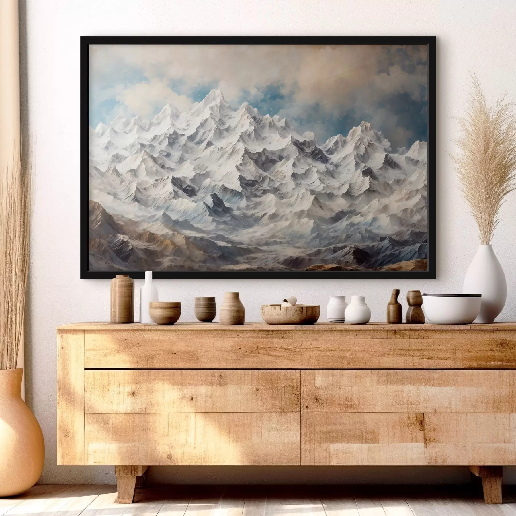 fototapet Munți înzăpeziți în stilul picturii acrilice f42775