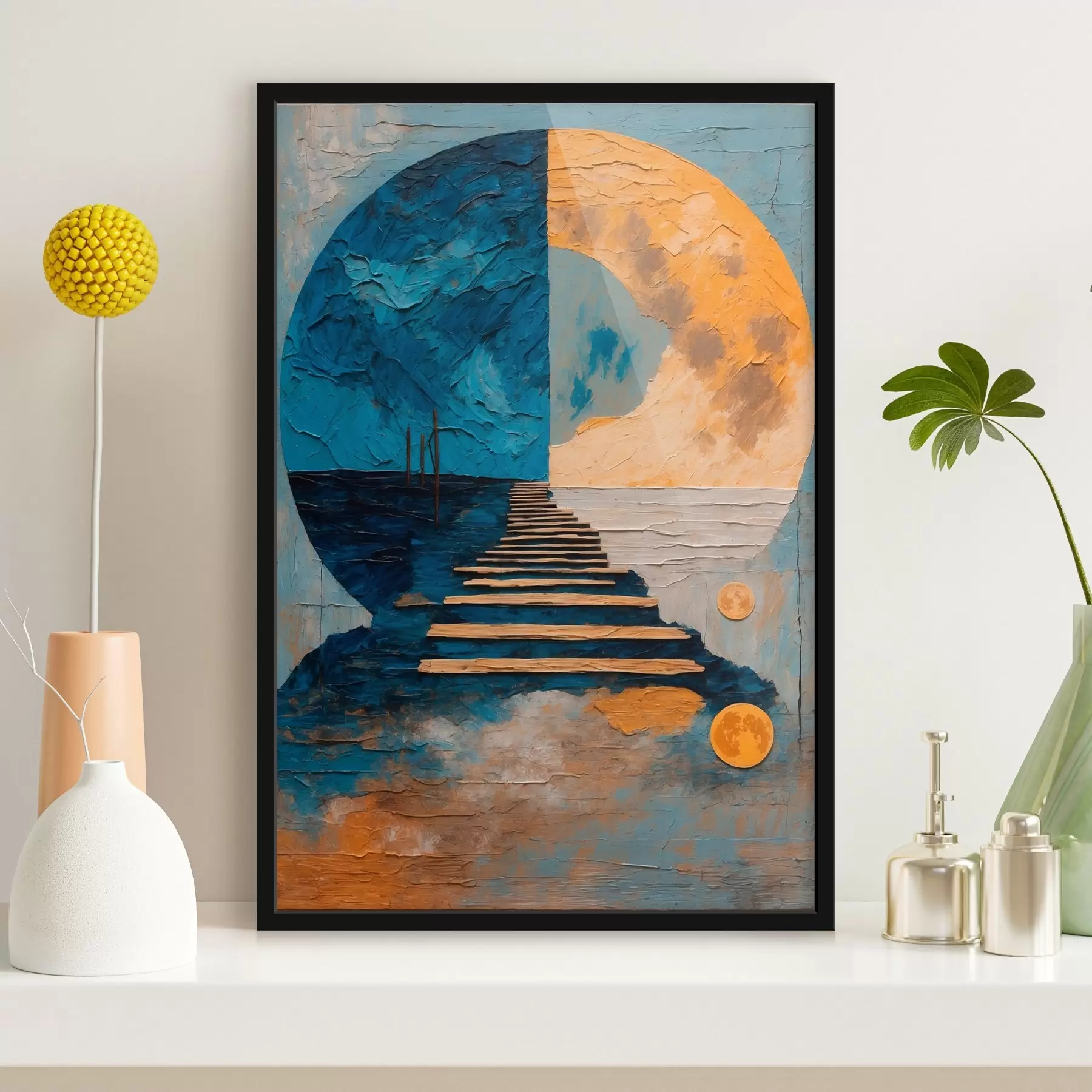 fototapet Calea către două faze ale lunii în stilul picturii în ulei f42776