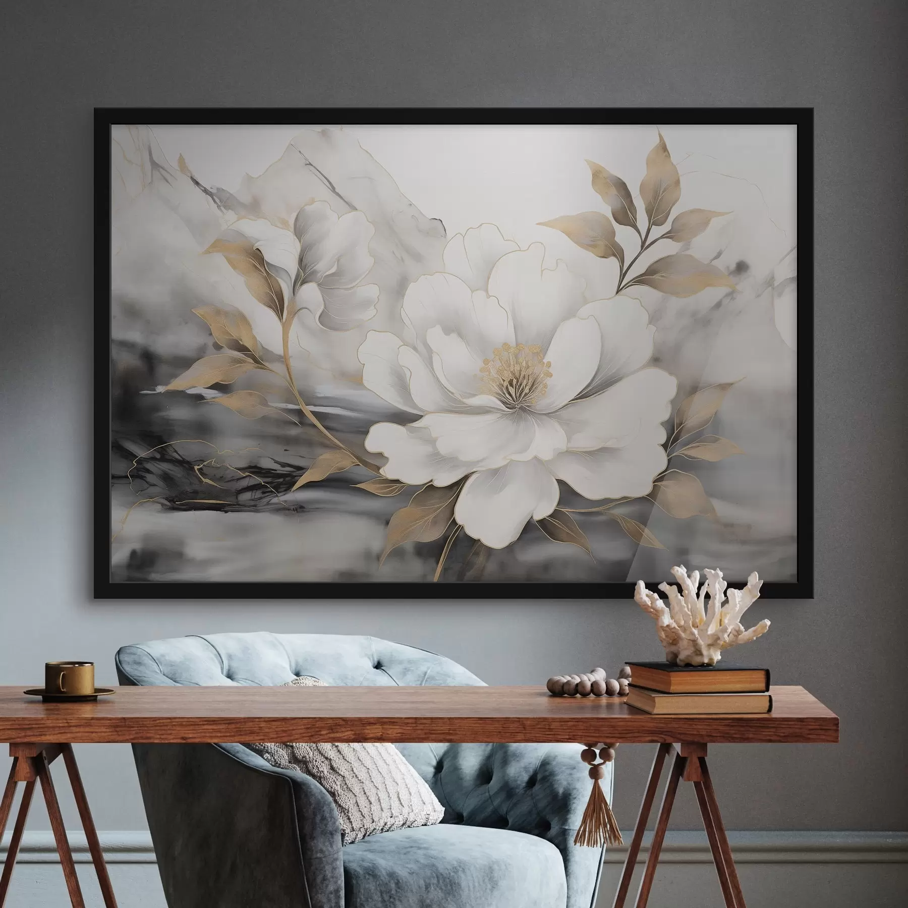 fototapet Floare abstractă mare pe un fundal de acuarelă f42966