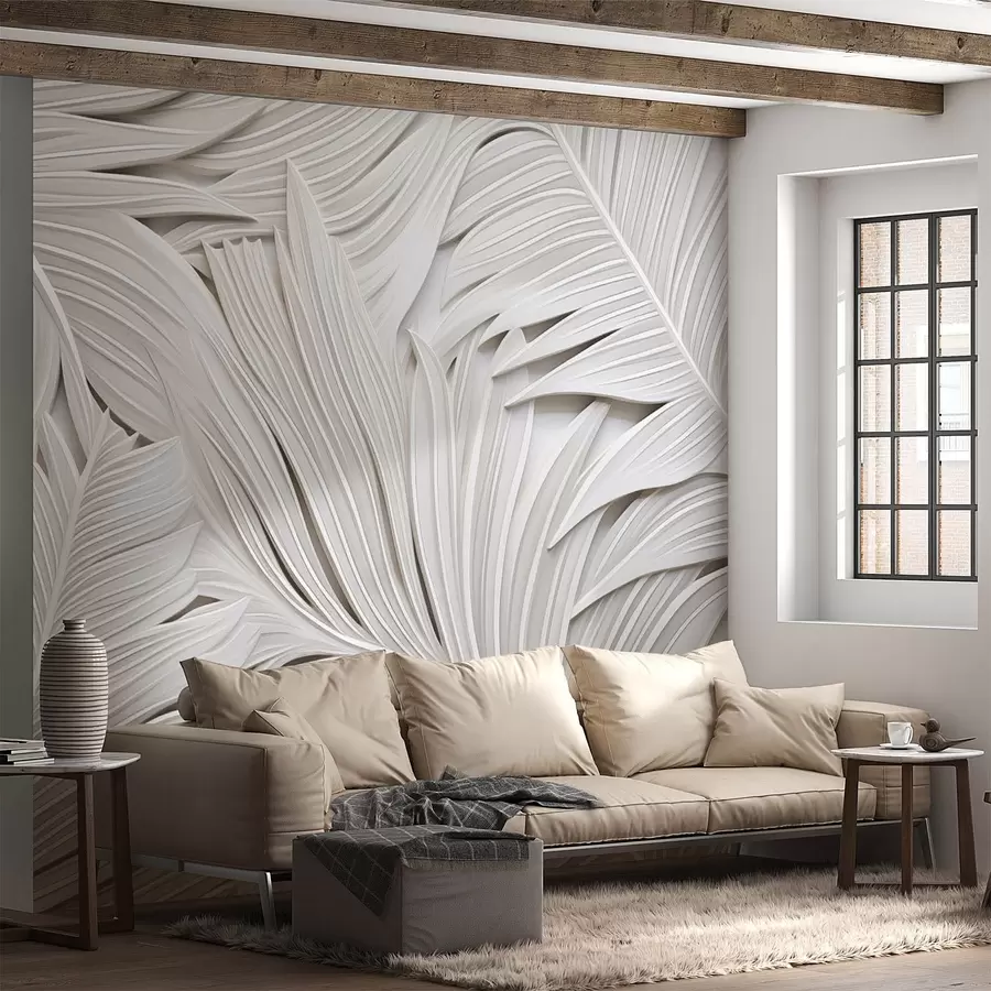 fototapet Imitație de turnare, ramuri mari de plante tropicale w08795