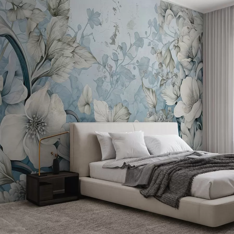 fototapet Fantasy flori pictate pe perete w03191