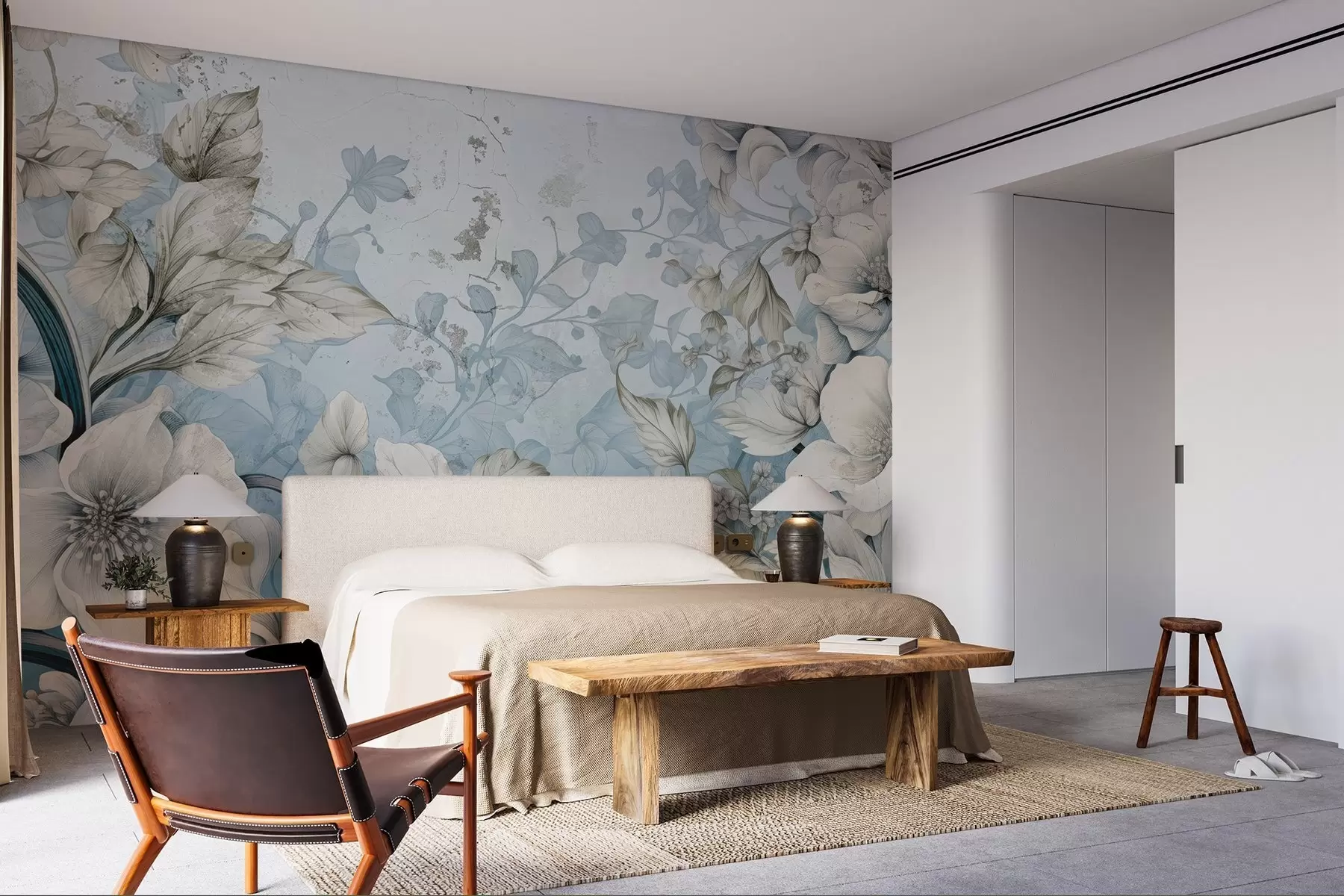 fototapet Fantasy flori pictate pe perete w03191