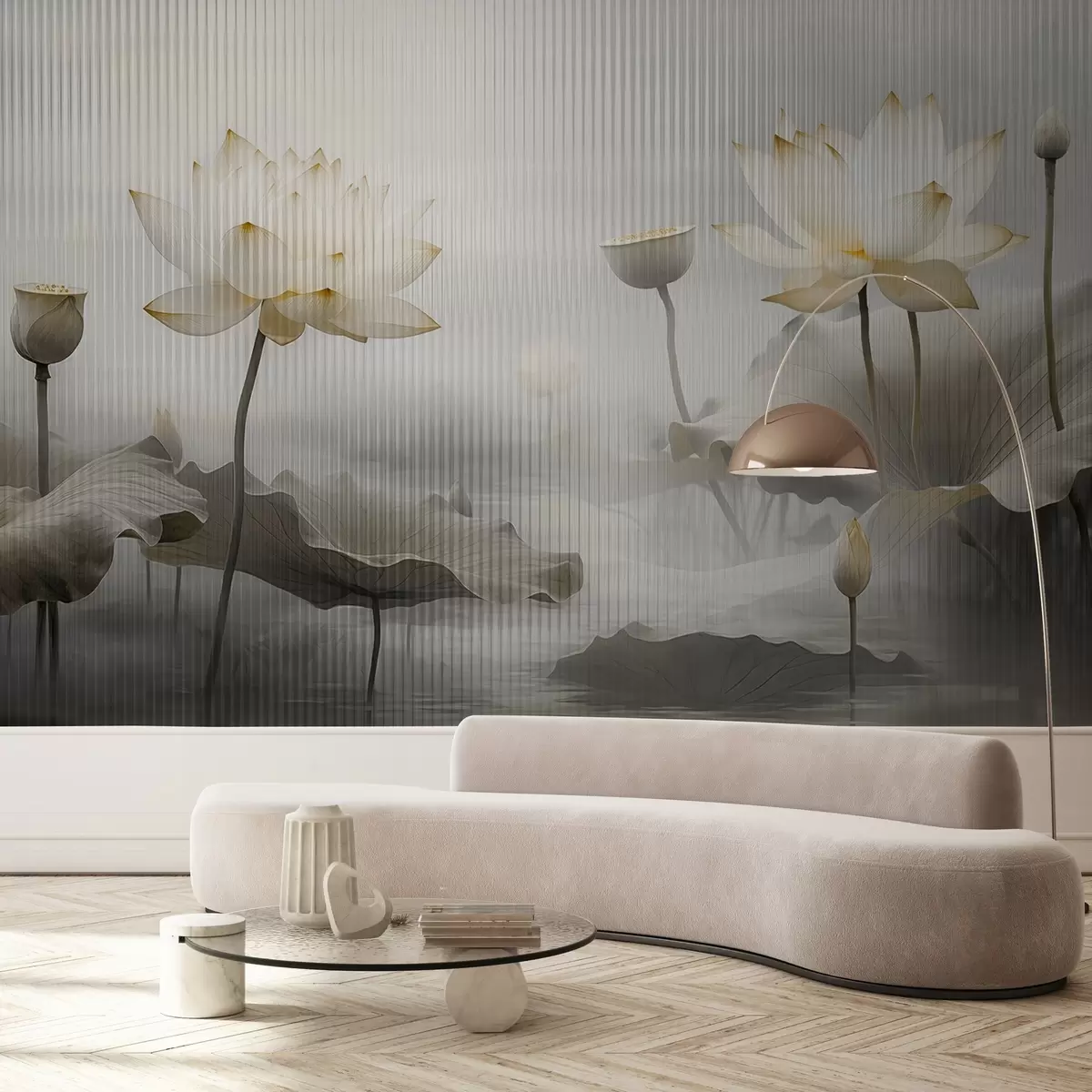 fototapet Vedere a lotusurilor din spatele sticlei w03200v2