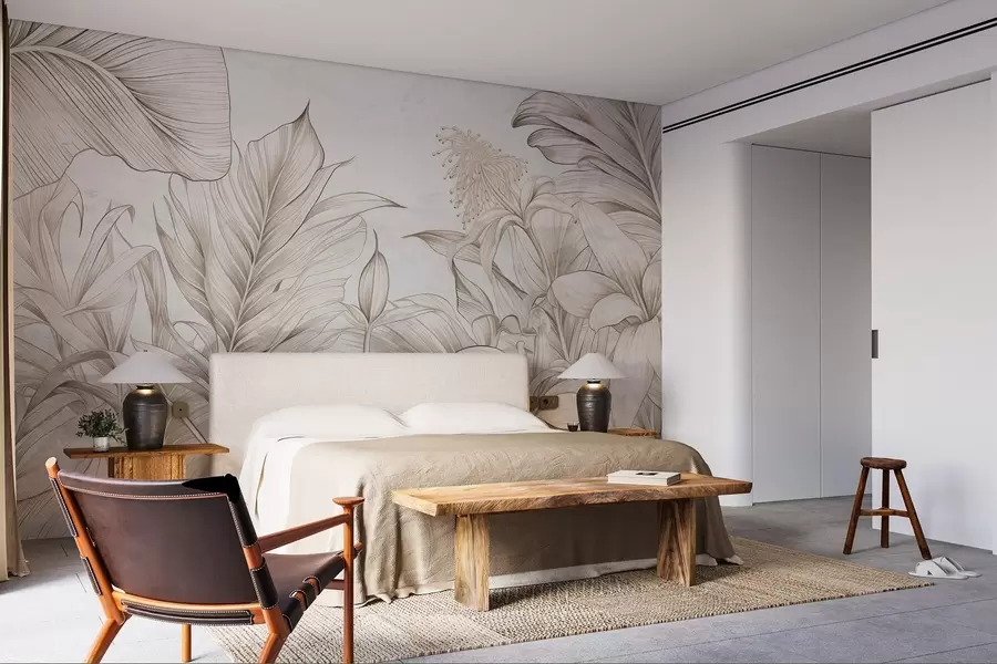 fototapet Frunze detaliate în stil grunge w03201