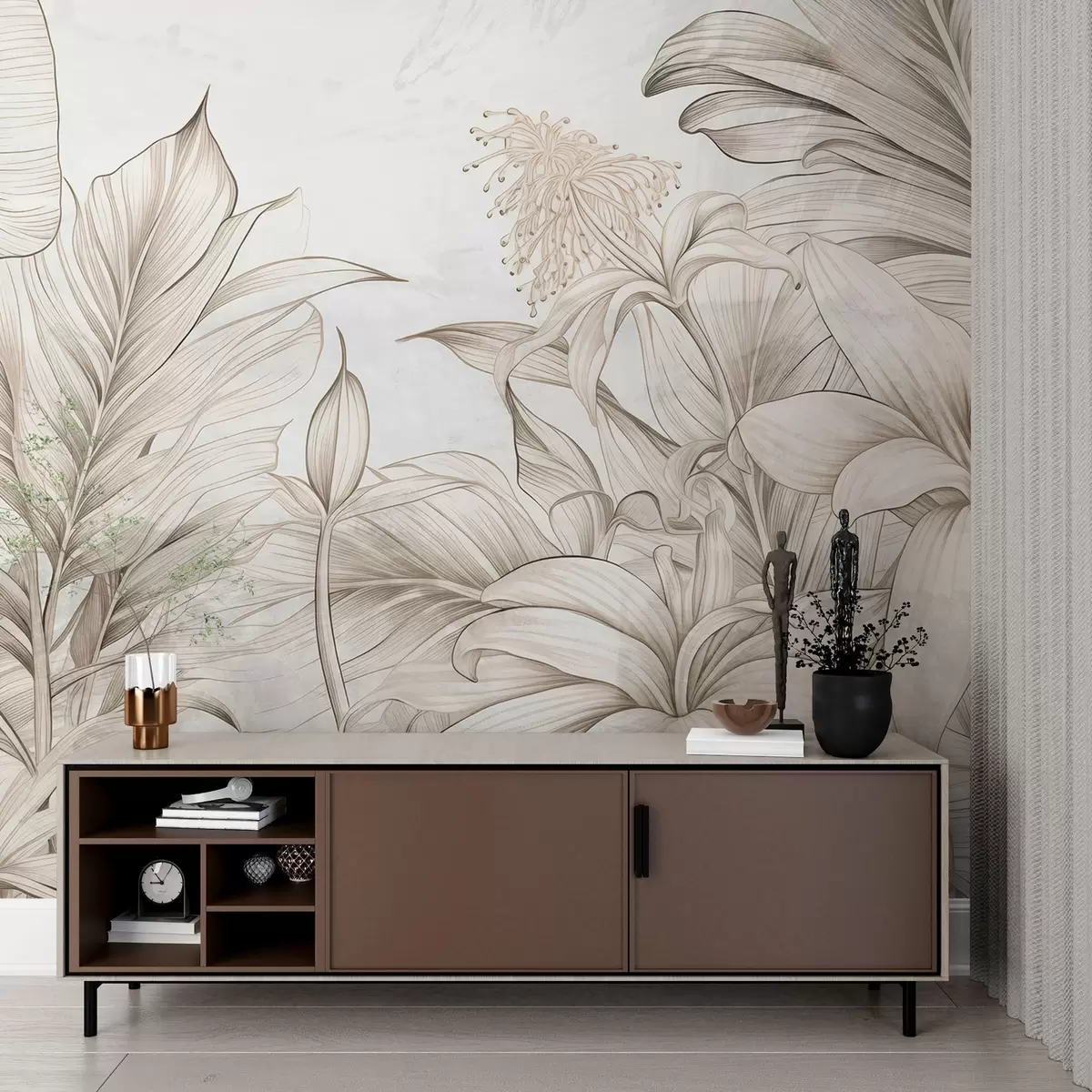 fototapet Frunze detaliate în stil grunge w03201