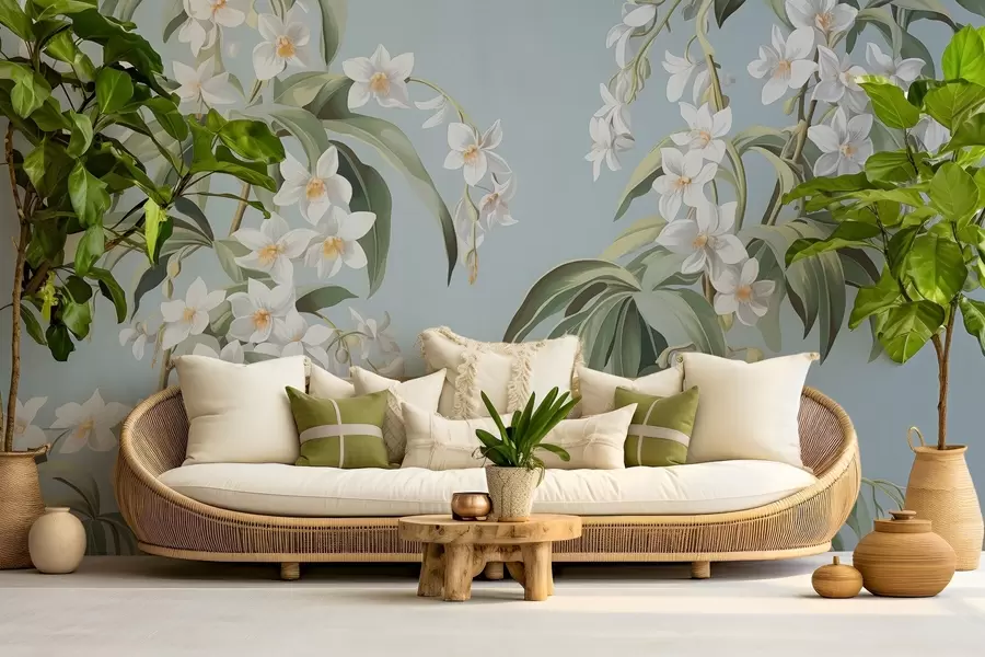 fototapet Ramuri înflorite desenate w03204