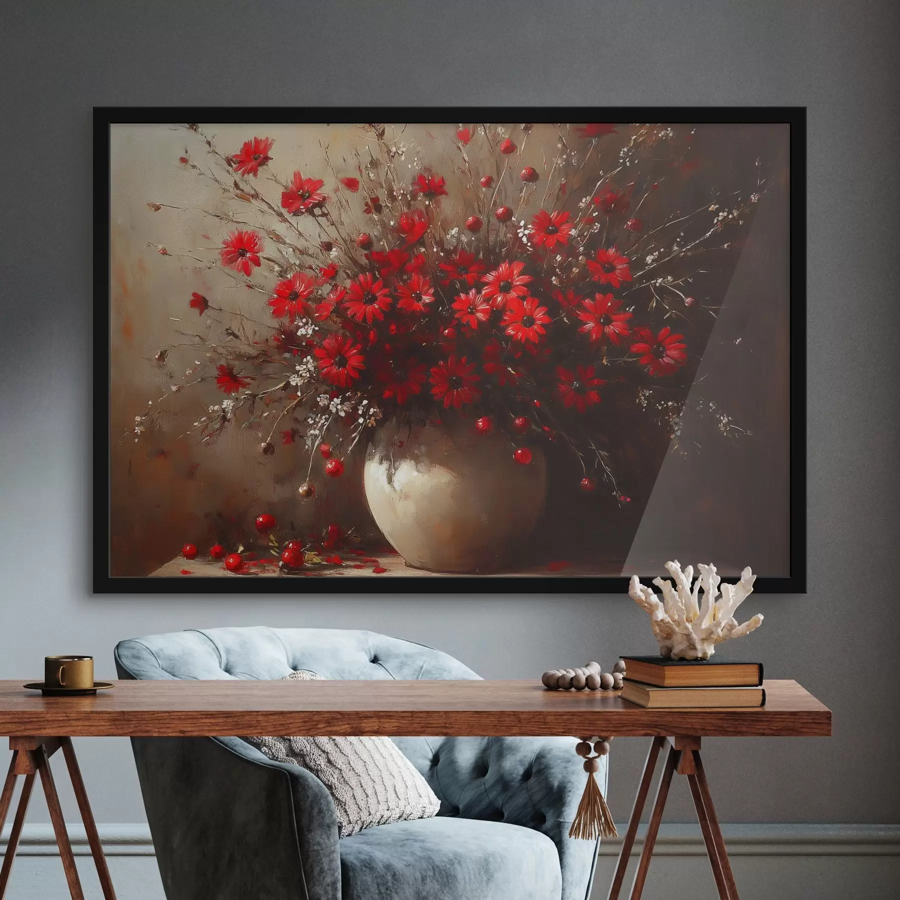 fototapet Buchet roșu într-o vază f42983