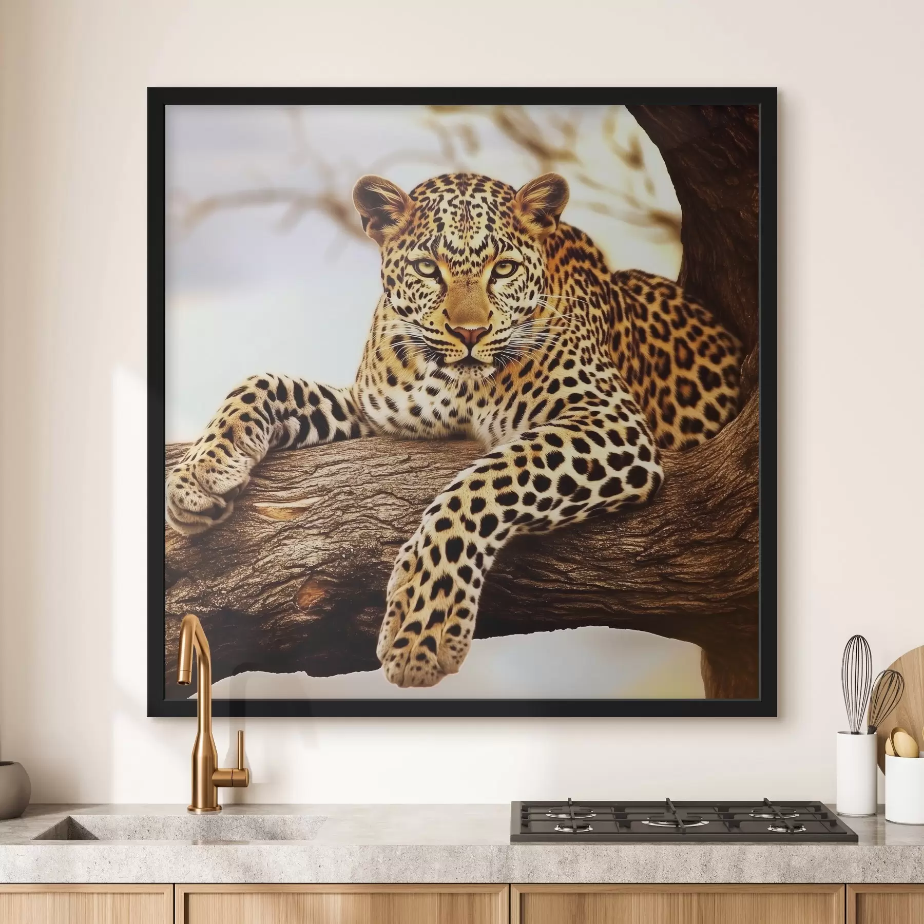 Tablouri Leopard pe un copac f42984