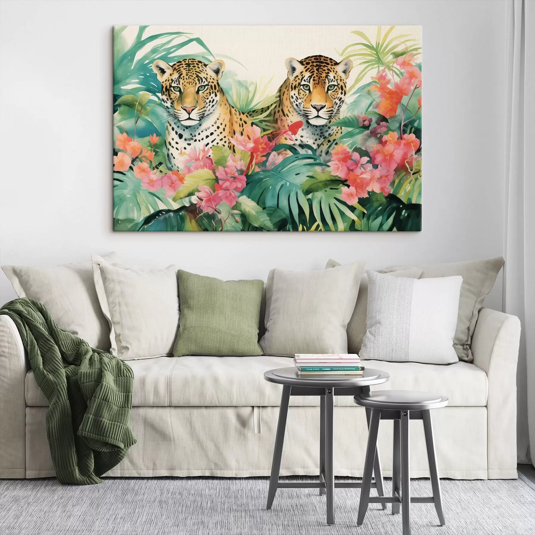 Tablouri O pereche de leoparzi în tufișuri tropicale s43036