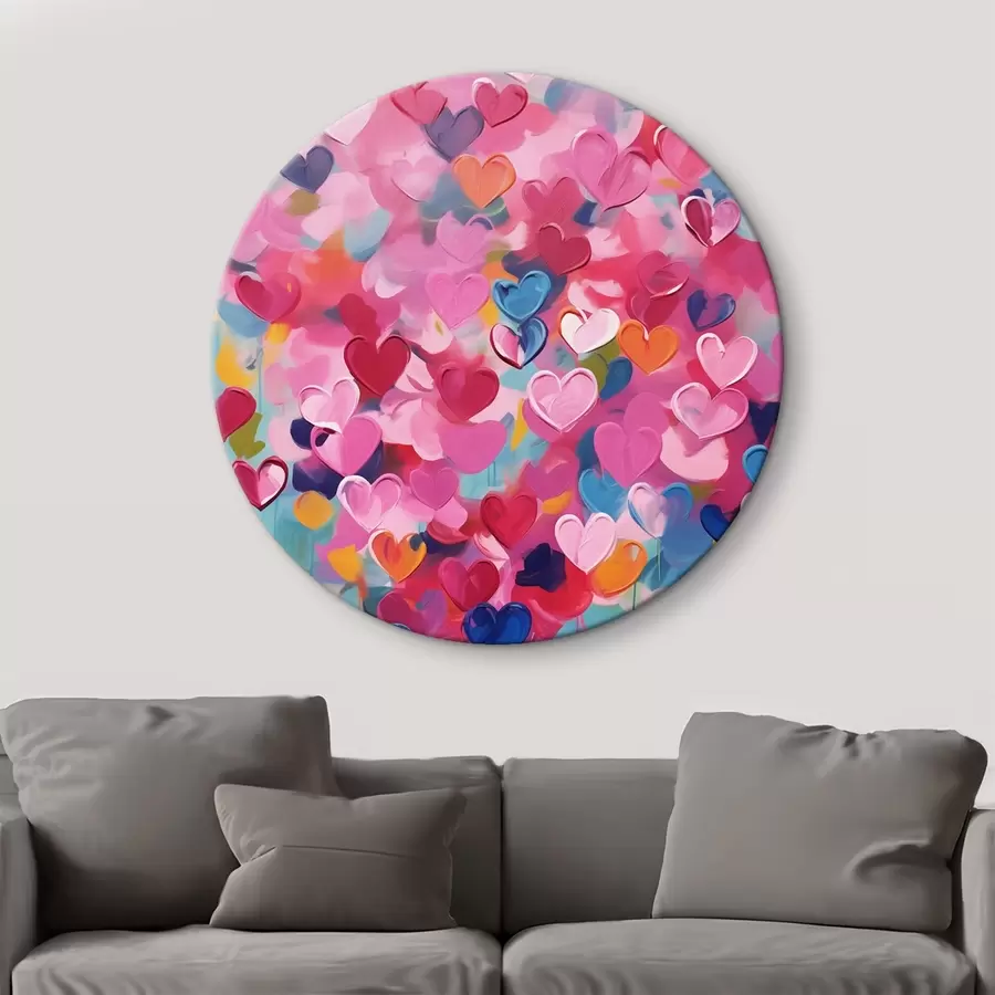 Tablouri Inimi colorate, imitație de vopsea r43033