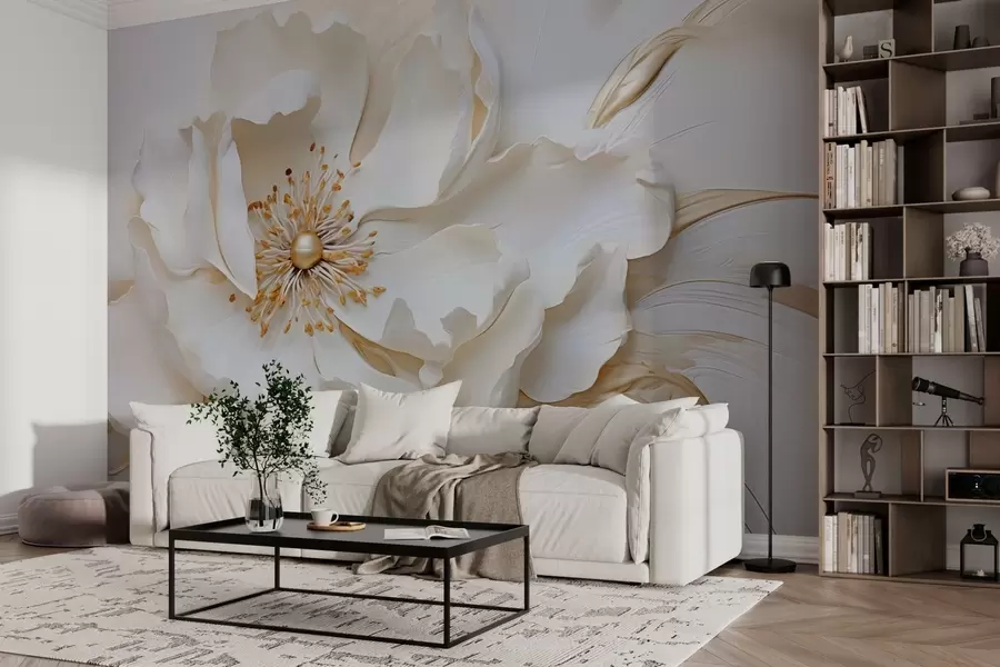 fototapet Floare delicată în stil basorelief w03249