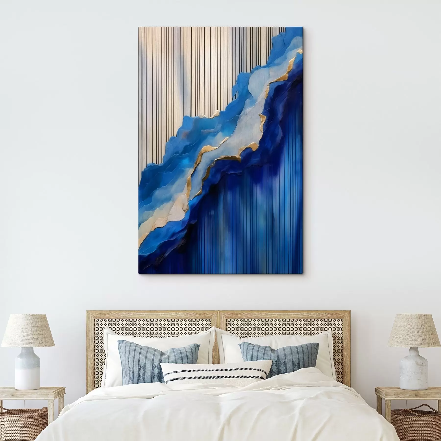 Tablouri Texturi abstracte albastre cu linii în fundal s43002