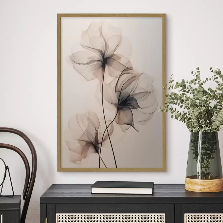 fototapet Trio de flori transparente f43015