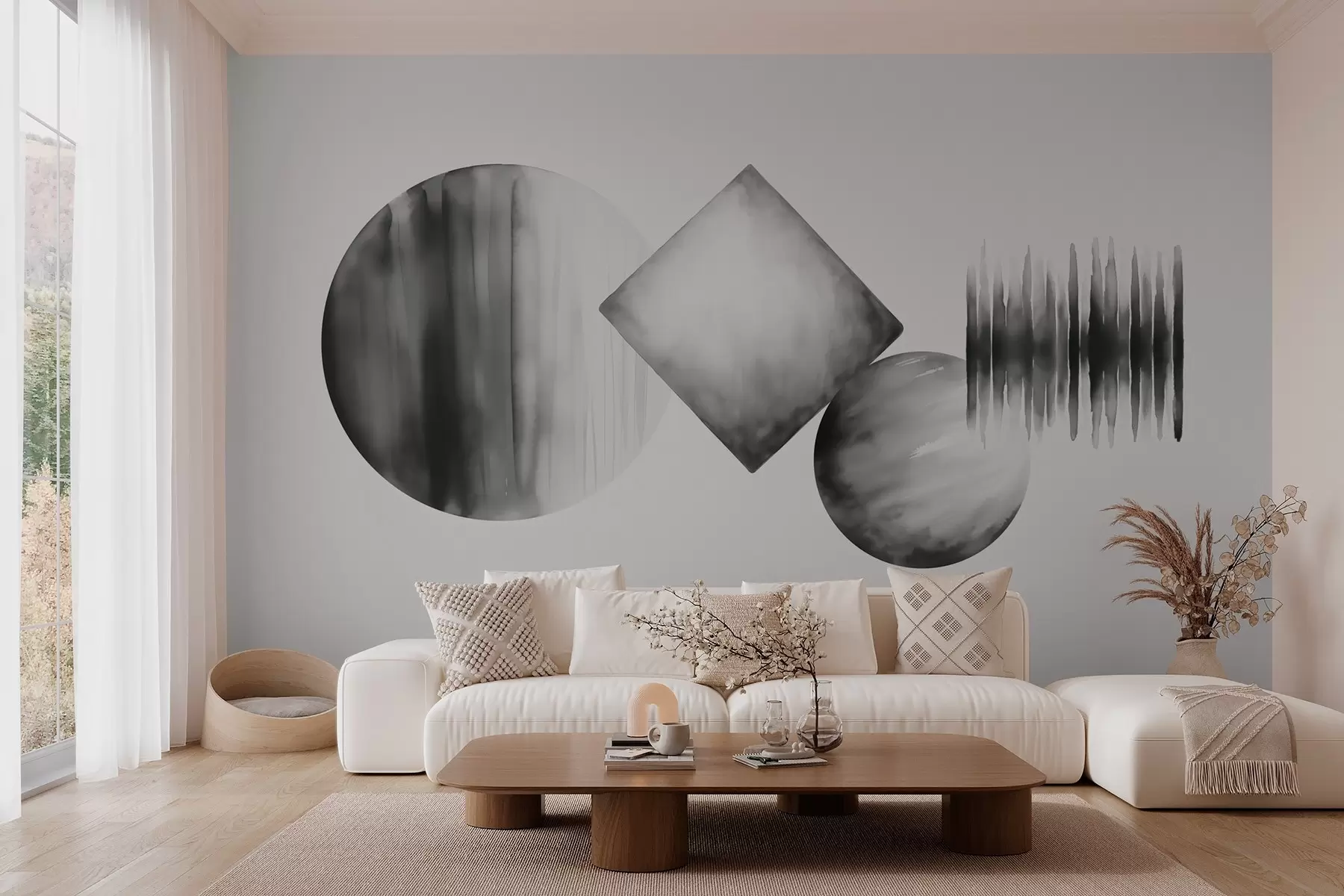 fototapet Forme geometrice abstracte imitație acuarelă w03183