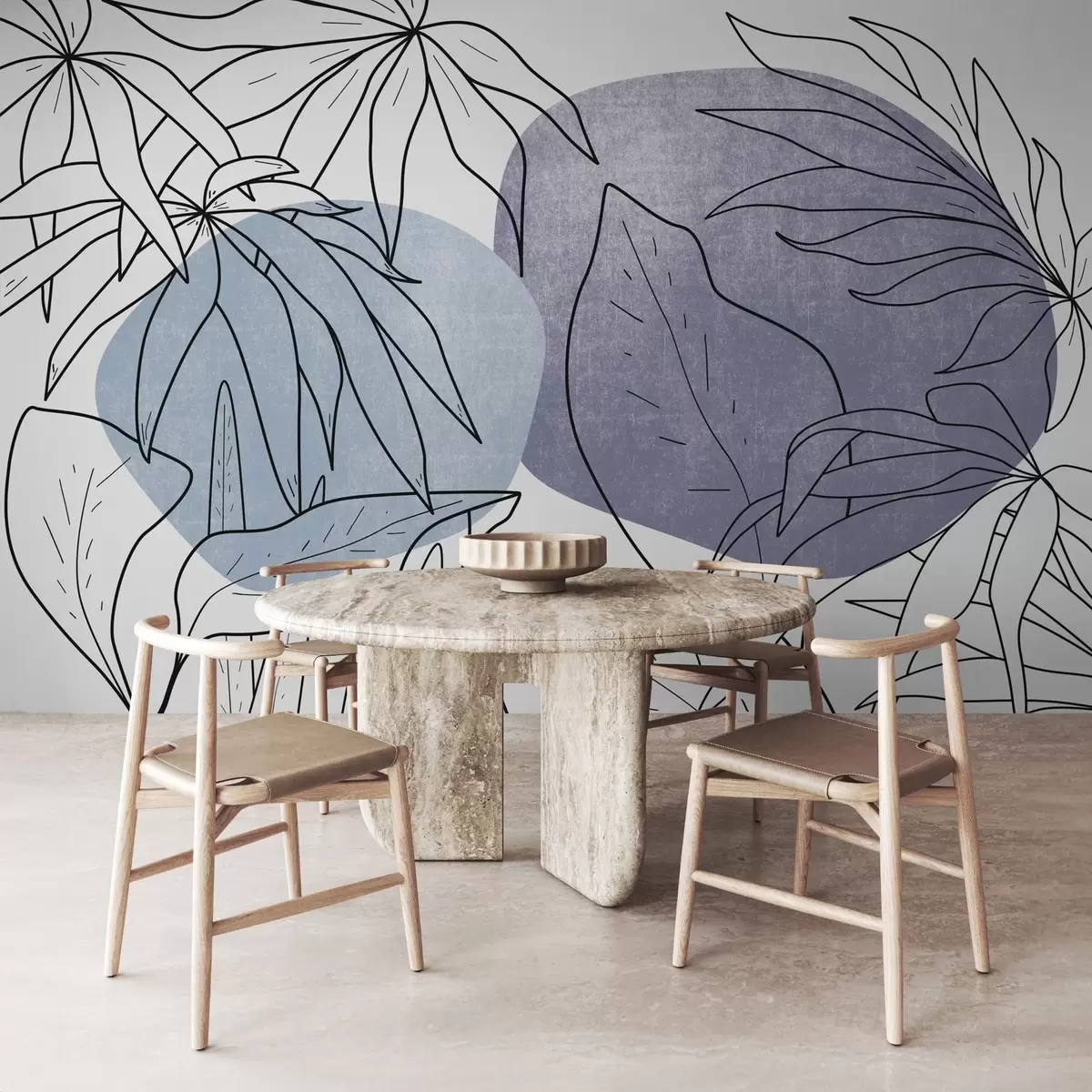 fototapet Plante în linii pe un fundal de pete w03278v1