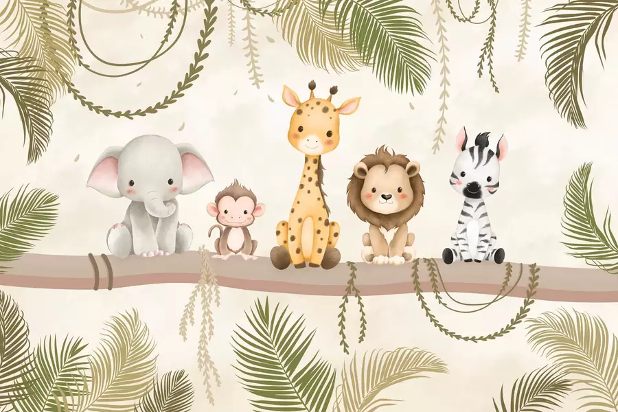 fototapet Animale tropicale drăguțe w03166