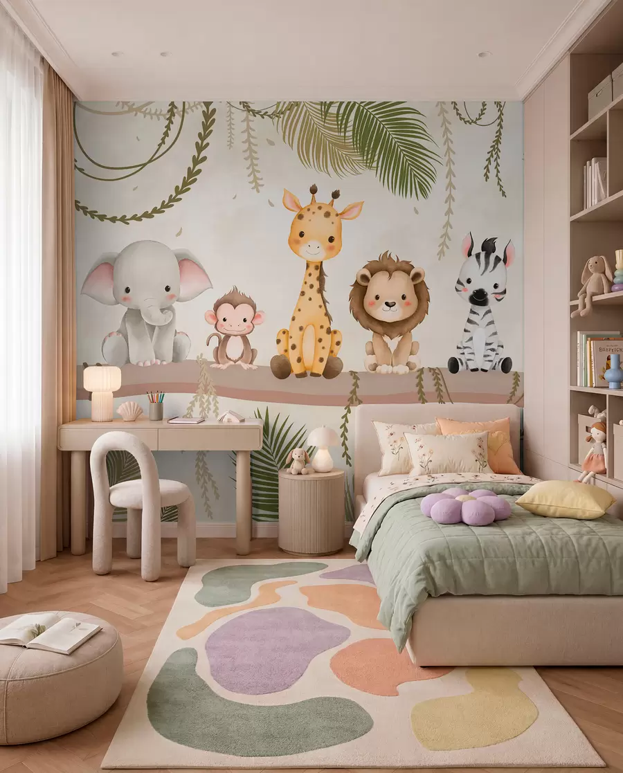 fototapet Micii prieteni din junglă w03166