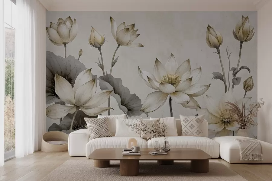 fototapet Lotuși pictați w03332