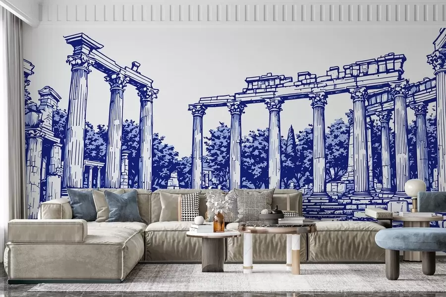 fototapet Oraș ruinat desenat manual w03341