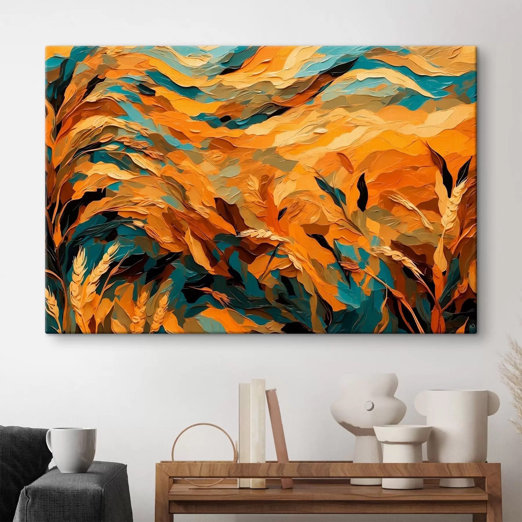 Tablouri Abstract câmp de grâu în stil pictură în ulei s43096