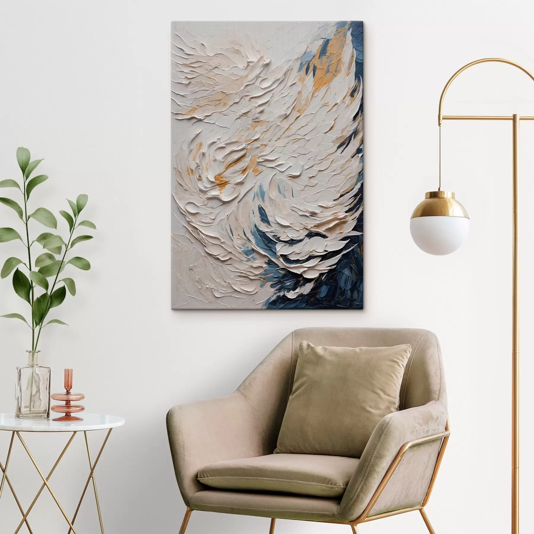 fototapet Aripă albă abstractă în stilul picturii în ulei s43097