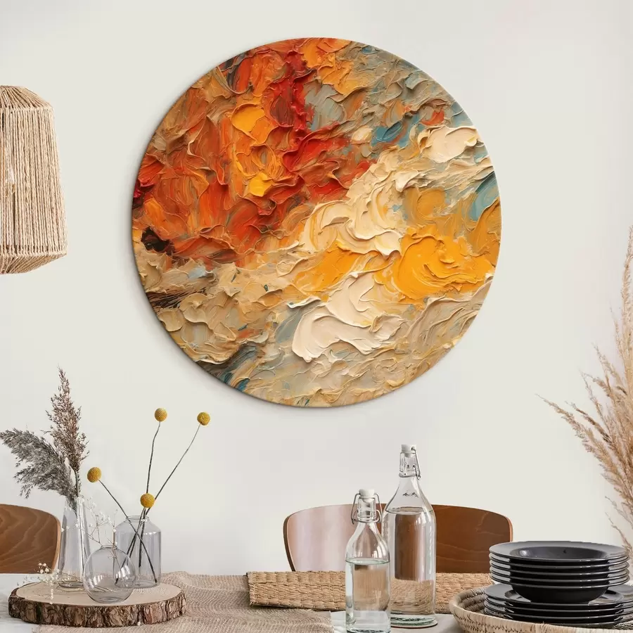 Tablouri Pictură în ulei în stil abstract roșu și alb r43092