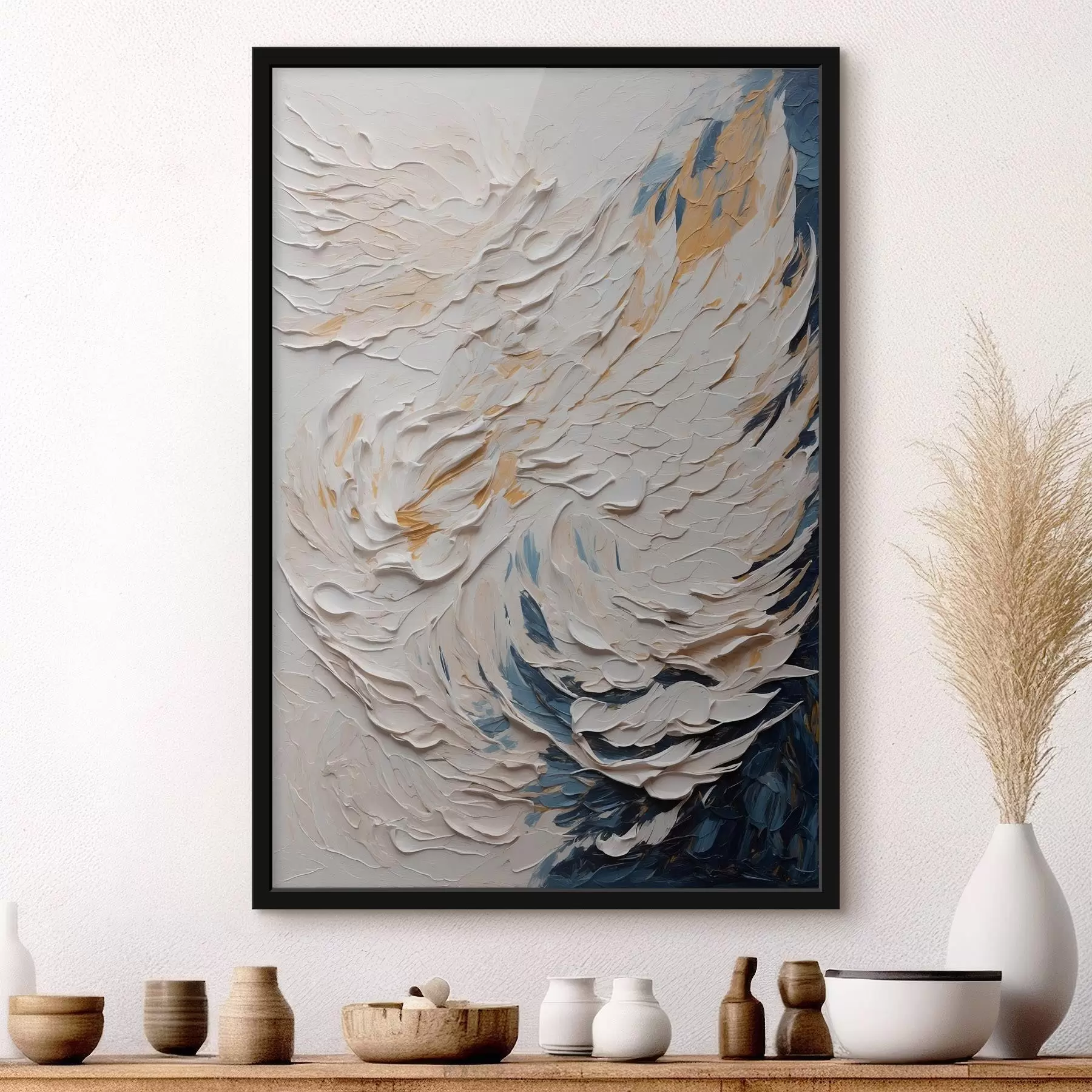 fototapet Aripă albă abstractă în stilul picturii în ulei f43097