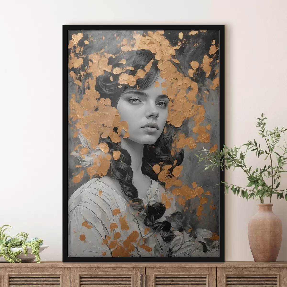 Poster Portret de fată în creion f43098