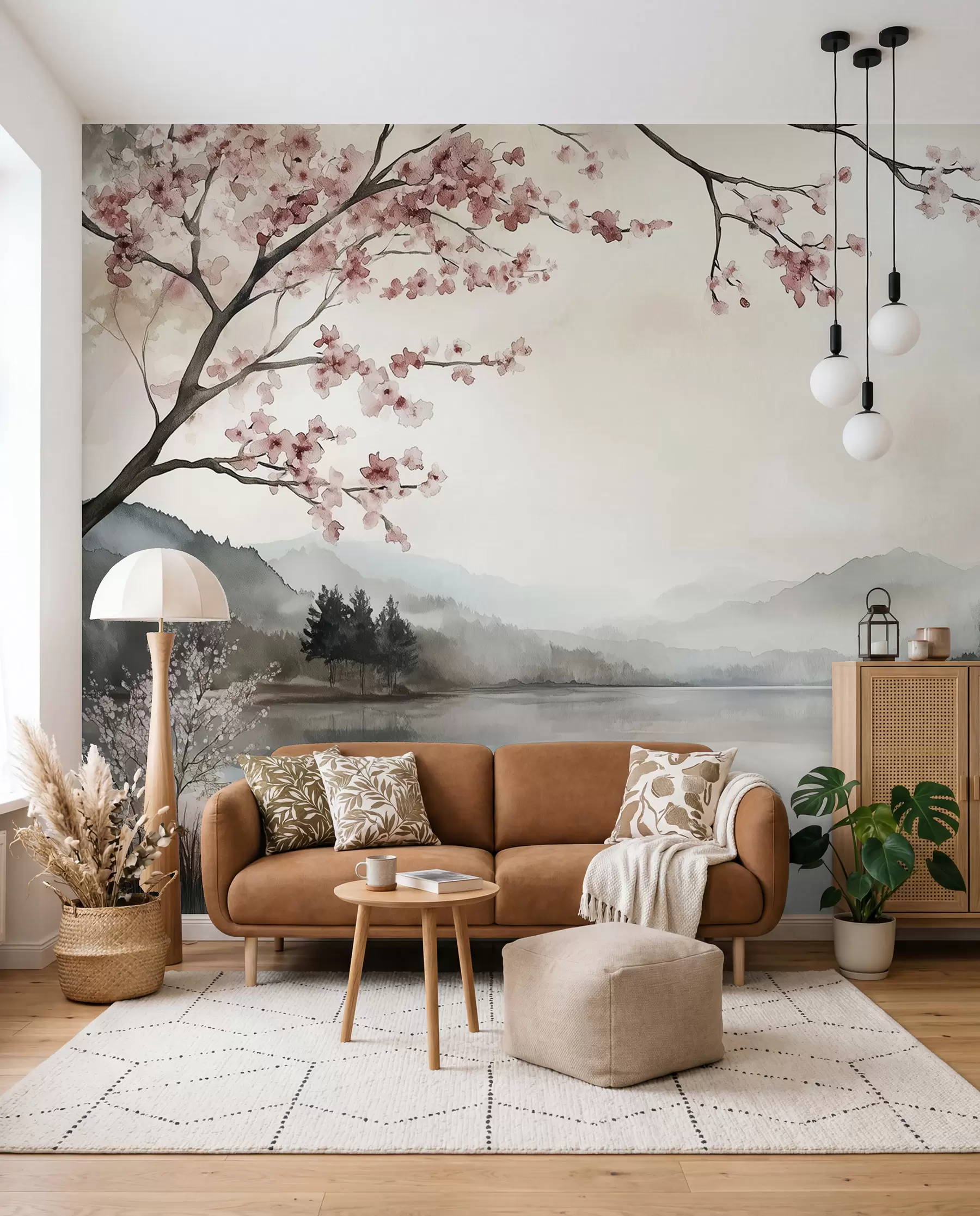 fototapet Flori deasupra apei line w03282