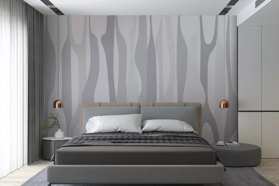 fototapet forme abstracte moderne în nuanțe de gri w03283v1