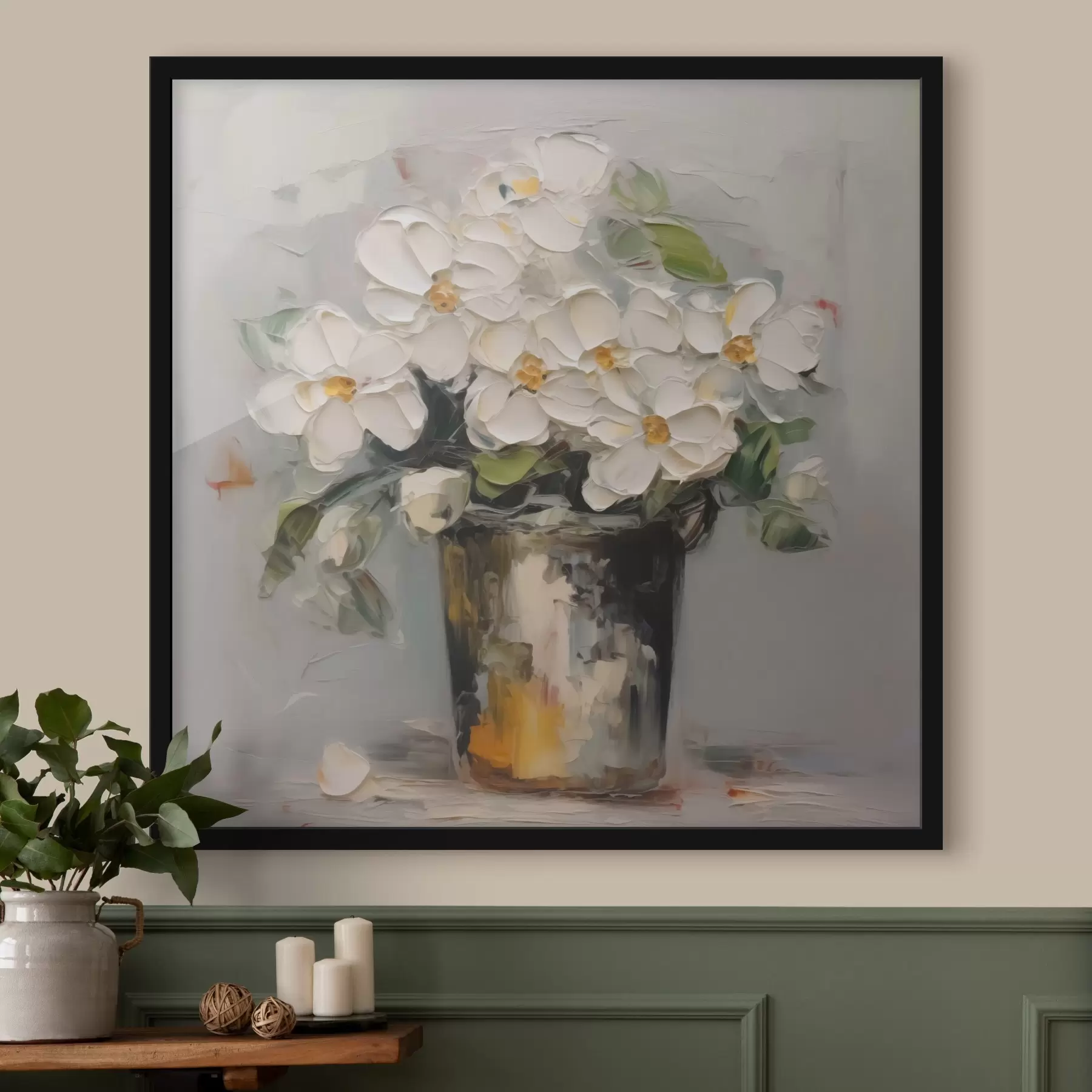 fototapet Flori într-o găleată imitație de pictură f43228