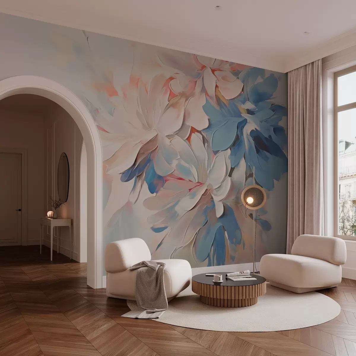 fototapet Flori abstracte imitație brush strokes w03352