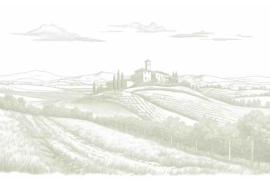fototapet Toscana peisaje, Italia, podgorii, natura, castel vechi, culori verzi w03349v2