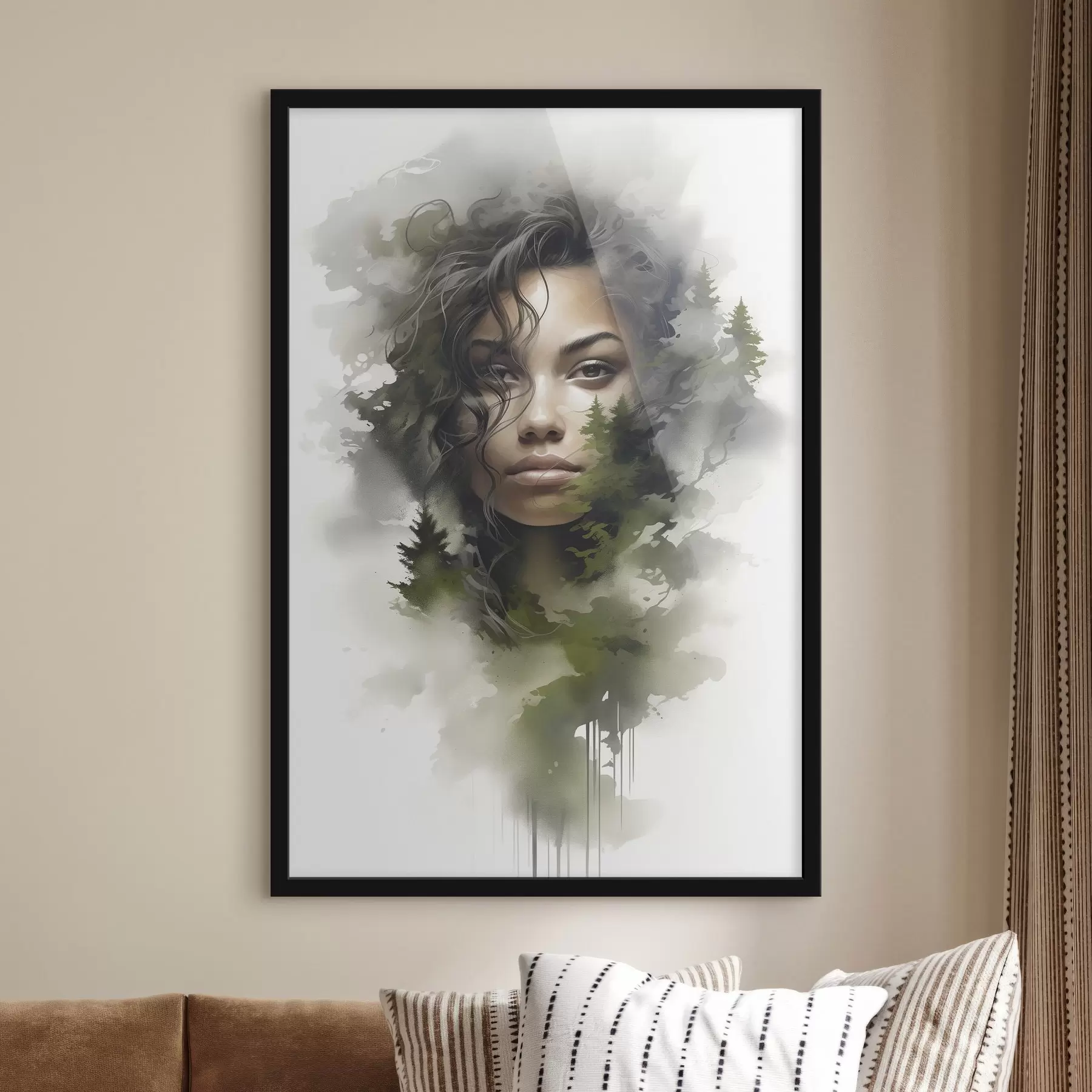 fototapet Oameni, imagine abstractă a unei păduri f43259