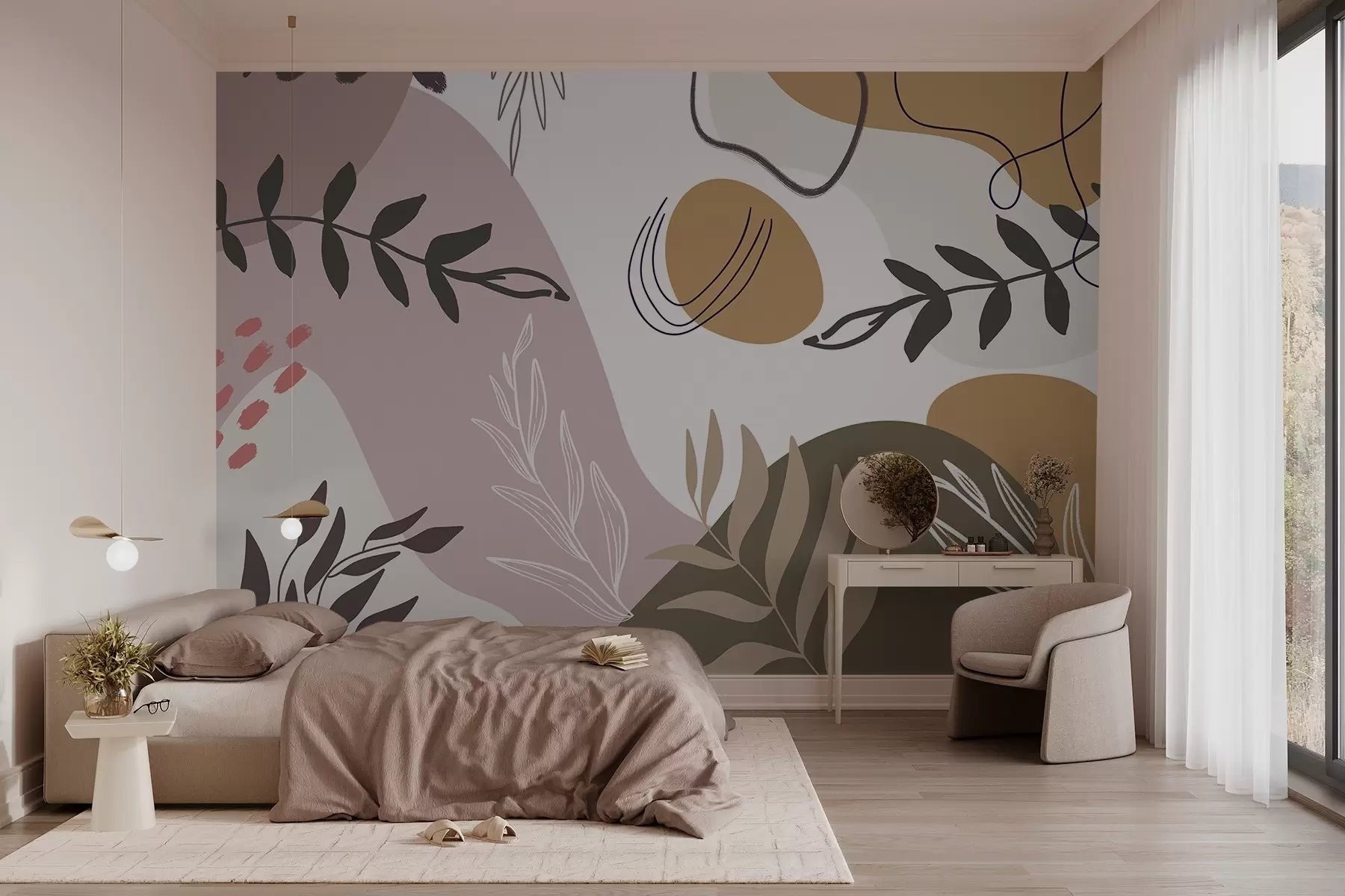 fototapet Motive vegetale abstracte w03262