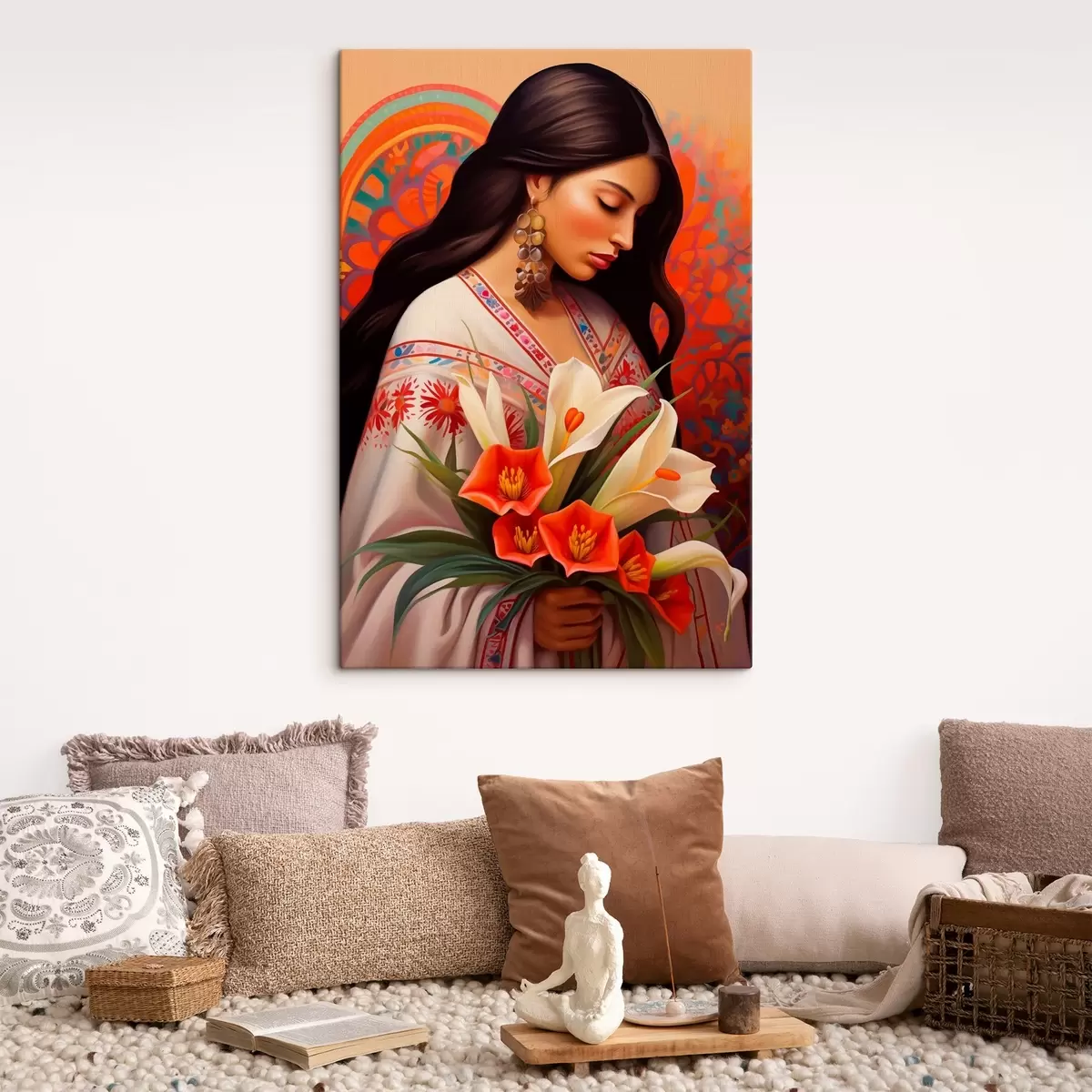 Tablouri Imagine tradițională cu un buchet de crini s43268