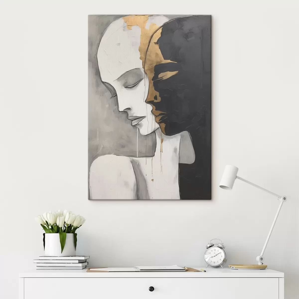 Tablouri Siluete contrastante cu accente abstracte s43280