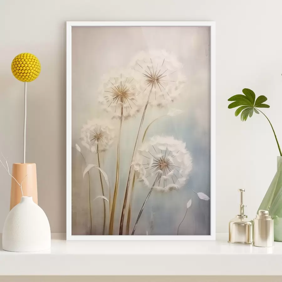 fototapet Păpădii delicate pe un fundal pastel f43279