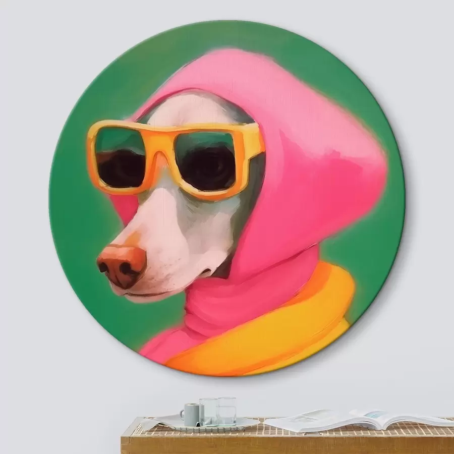 Tablouri Câine stilat în haine luminoase r43265