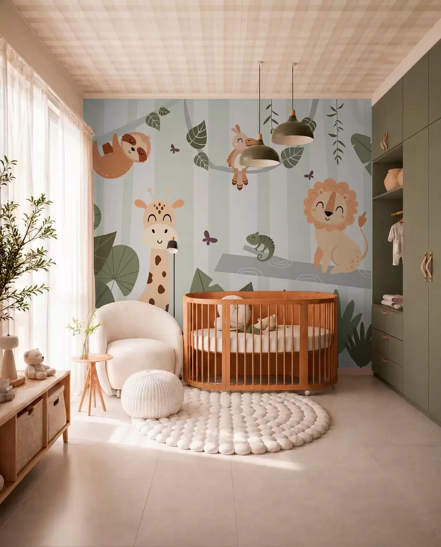 fototapet Peisaj cu animale tropicale w03376