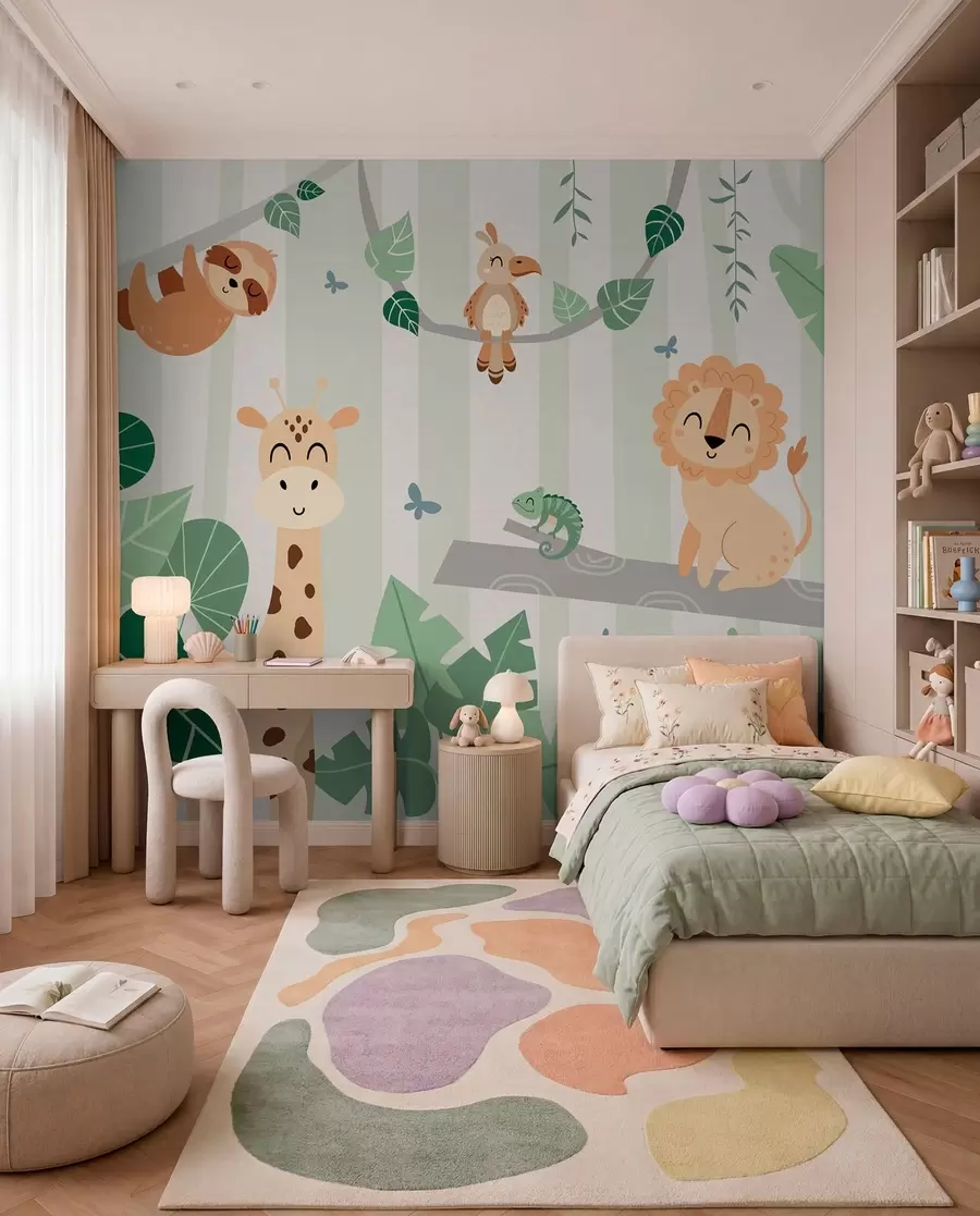 fototapet Prieteni safari în copaci w03376v1