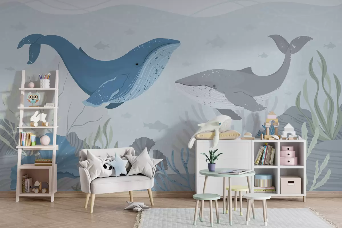 fototapet Balene în ocean w03378v1