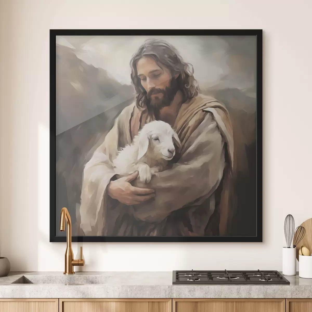 Poster Iisus cu mielul f43356