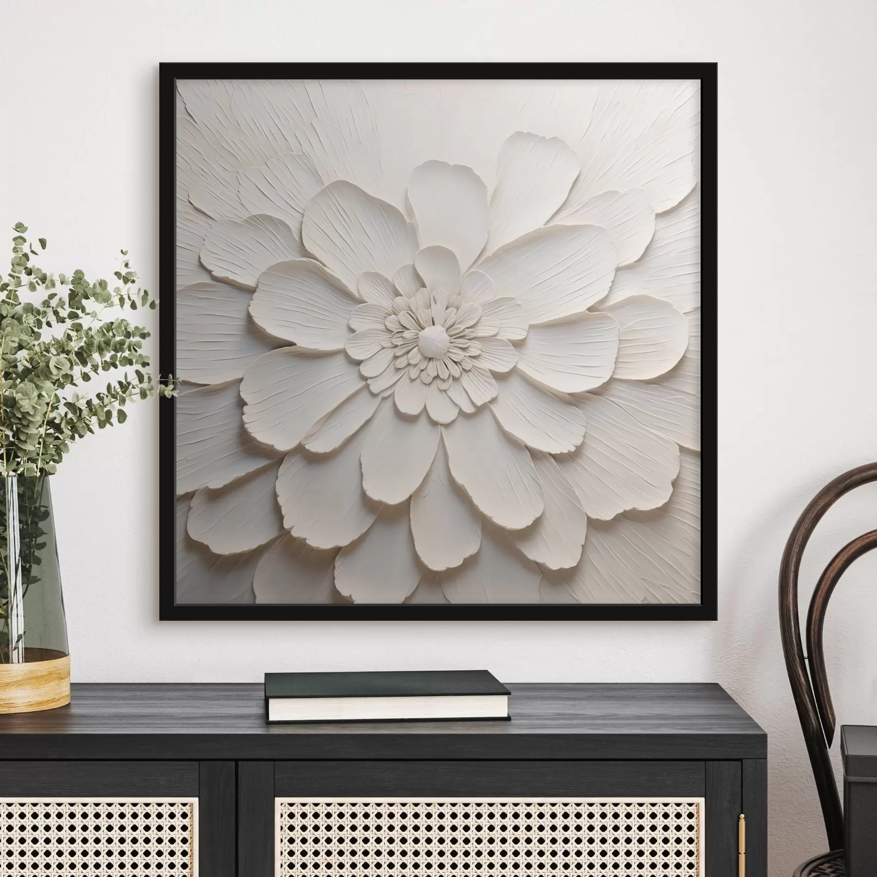 fototapet Floare albă mare cu petale voluminoase f43364